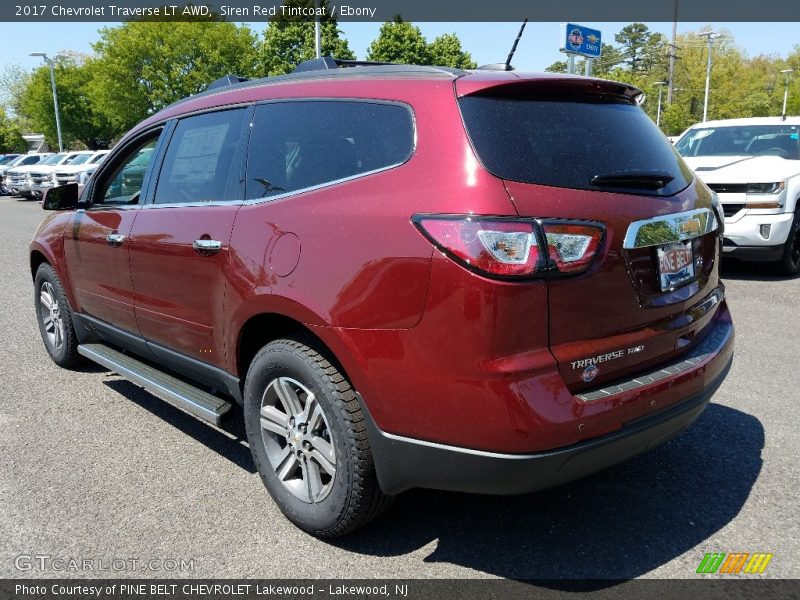 Siren Red Tintcoat / Ebony 2017 Chevrolet Traverse LT AWD