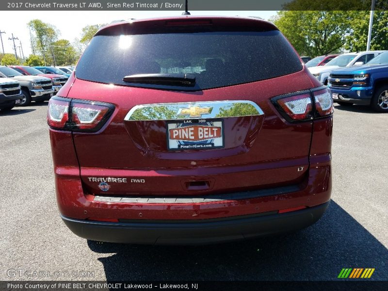 Siren Red Tintcoat / Ebony 2017 Chevrolet Traverse LT AWD