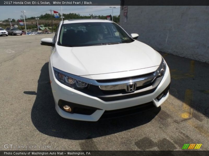 White Orchid Pearl / Black 2017 Honda Civic EX-L Sedan