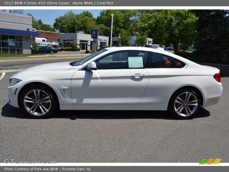 Alpine White / Coral Red 2017 BMW 4 Series 430i xDrive Coupe