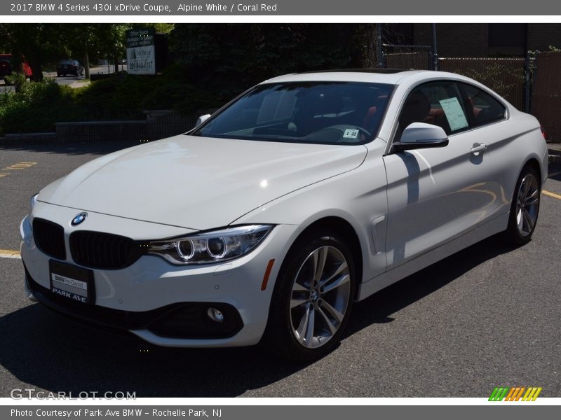 Alpine White / Coral Red 2017 BMW 4 Series 430i xDrive Coupe
