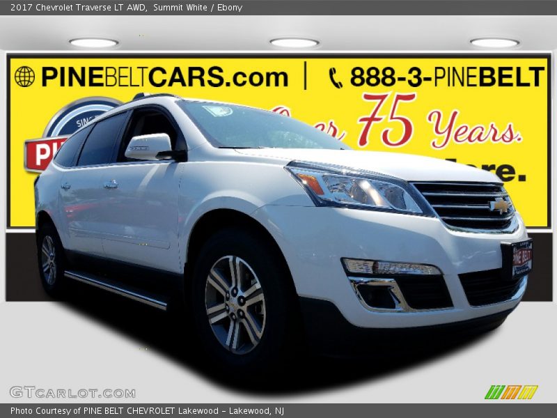 Summit White / Ebony 2017 Chevrolet Traverse LT AWD