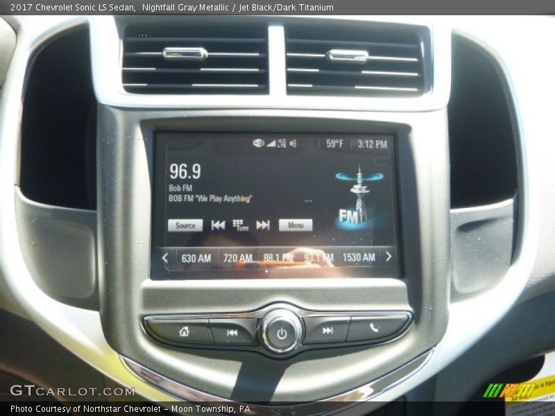 Nightfall Gray Metallic / Jet Black/Dark Titanium 2017 Chevrolet Sonic LS Sedan