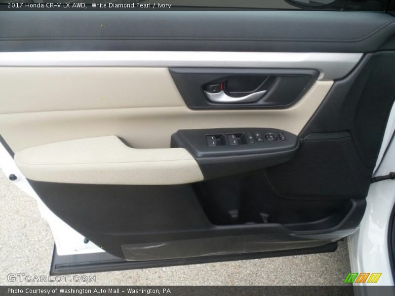 White Diamond Pearl / Ivory 2017 Honda CR-V LX AWD
