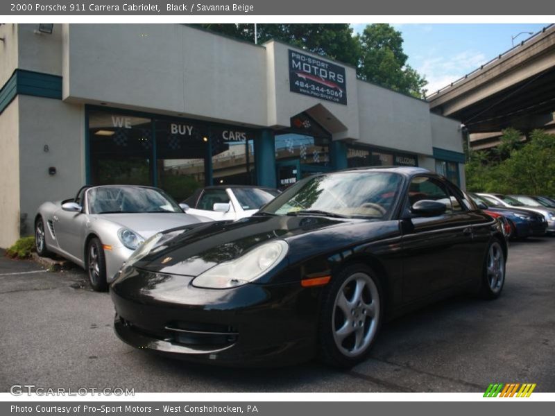 Black / Savanna Beige 2000 Porsche 911 Carrera Cabriolet