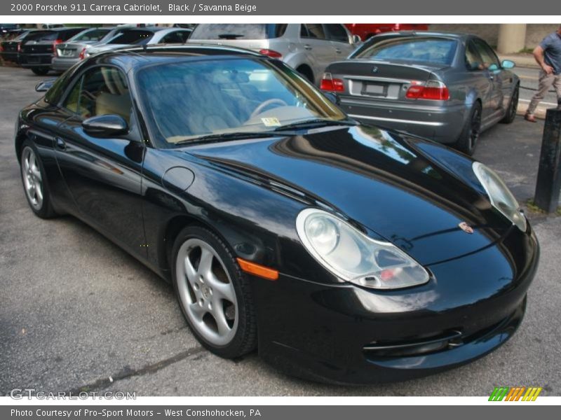 Black / Savanna Beige 2000 Porsche 911 Carrera Cabriolet