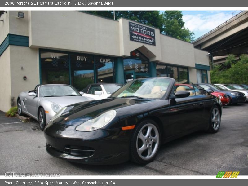 Black / Savanna Beige 2000 Porsche 911 Carrera Cabriolet