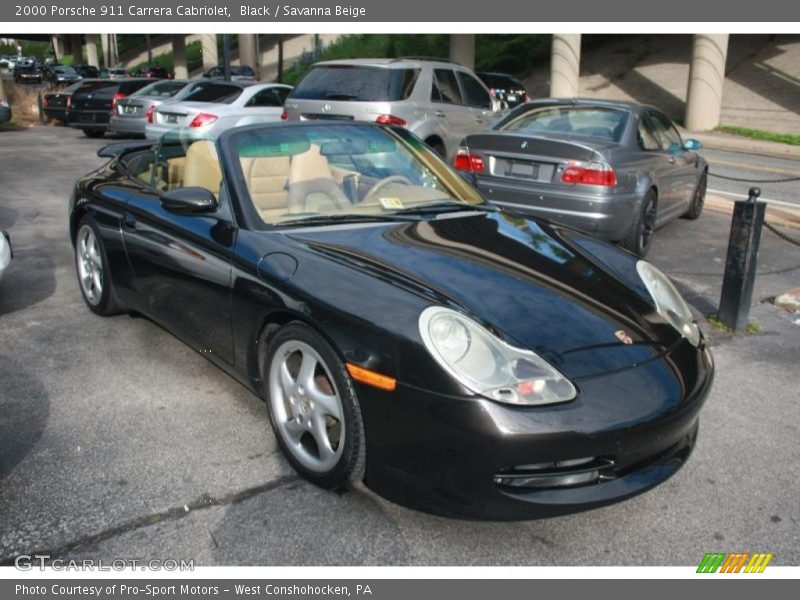 Black / Savanna Beige 2000 Porsche 911 Carrera Cabriolet