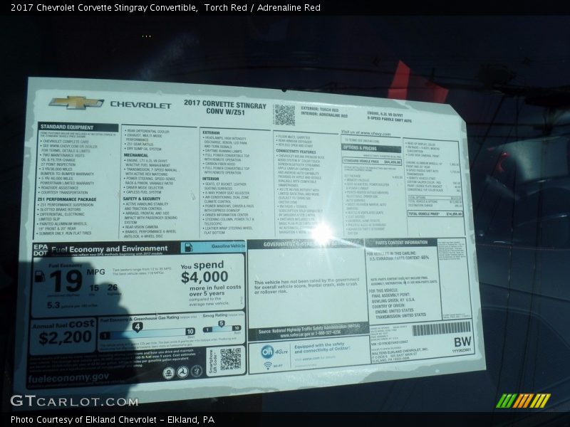 Torch Red / Adrenaline Red 2017 Chevrolet Corvette Stingray Convertible