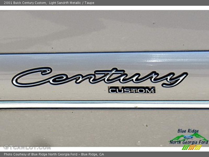 Light Sandrift Metallic / Taupe 2001 Buick Century Custom