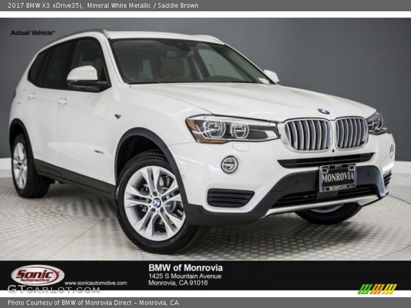 Mineral White Metallic / Saddle Brown 2017 BMW X3 xDrive35i