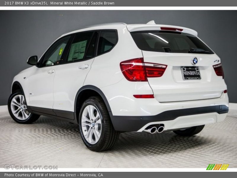 Mineral White Metallic / Saddle Brown 2017 BMW X3 xDrive35i