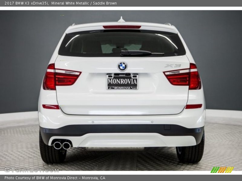 Mineral White Metallic / Saddle Brown 2017 BMW X3 xDrive35i