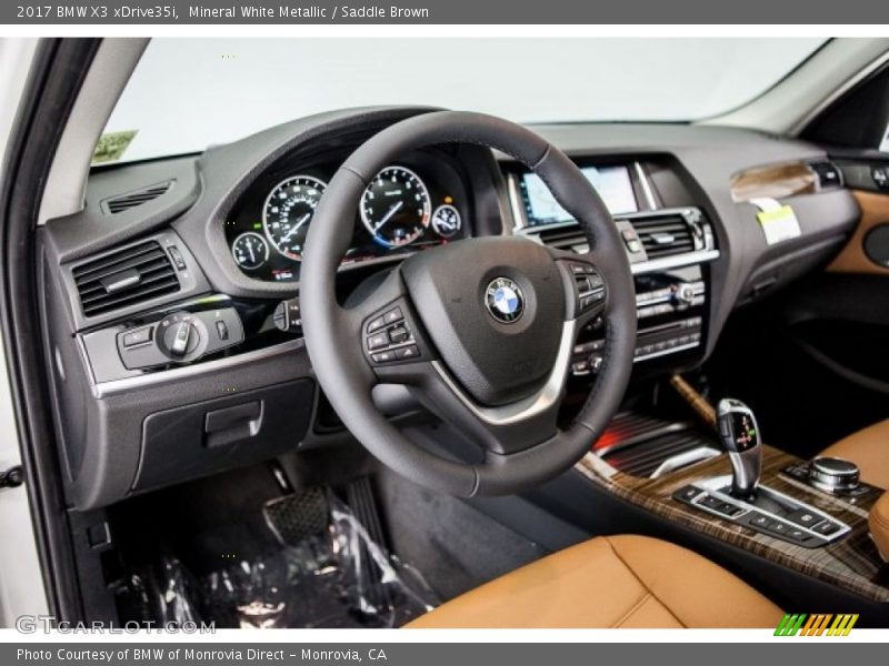 Mineral White Metallic / Saddle Brown 2017 BMW X3 xDrive35i