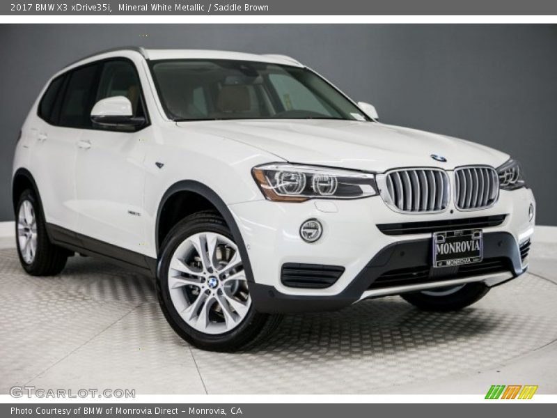 Mineral White Metallic / Saddle Brown 2017 BMW X3 xDrive35i