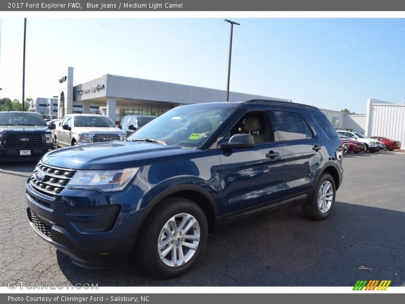 Blue Jeans / Medium Light Camel 2017 Ford Explorer FWD