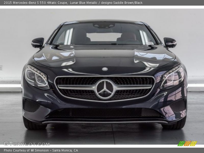 Lunar Blue Metallic / designo Saddle Brown/Black 2015 Mercedes-Benz S 550 4Matic Coupe