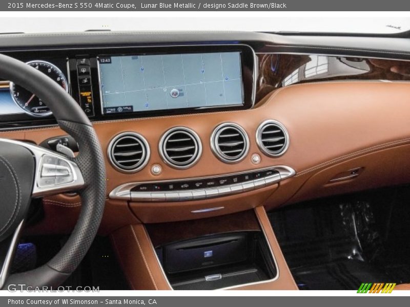 Lunar Blue Metallic / designo Saddle Brown/Black 2015 Mercedes-Benz S 550 4Matic Coupe