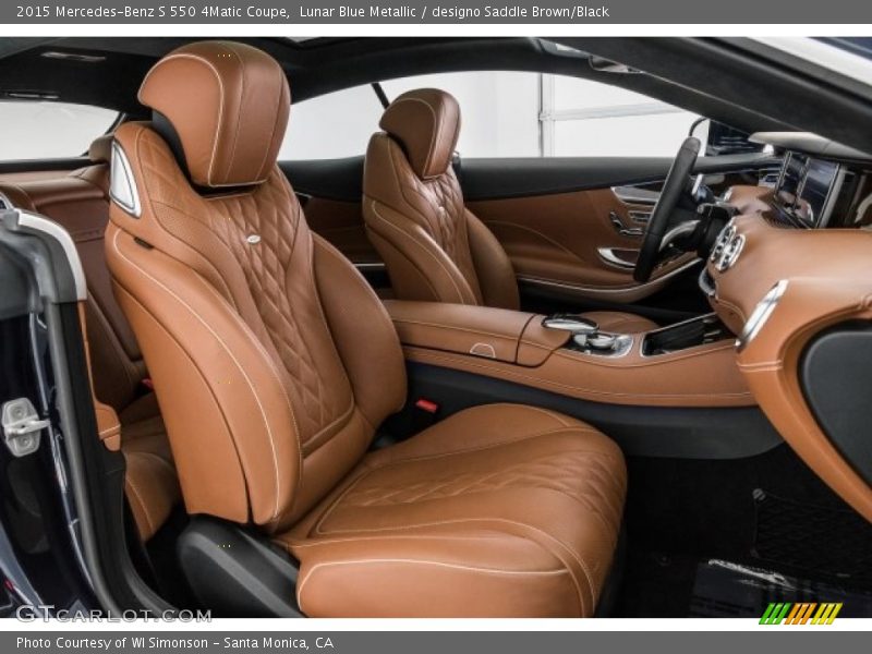 Lunar Blue Metallic / designo Saddle Brown/Black 2015 Mercedes-Benz S 550 4Matic Coupe