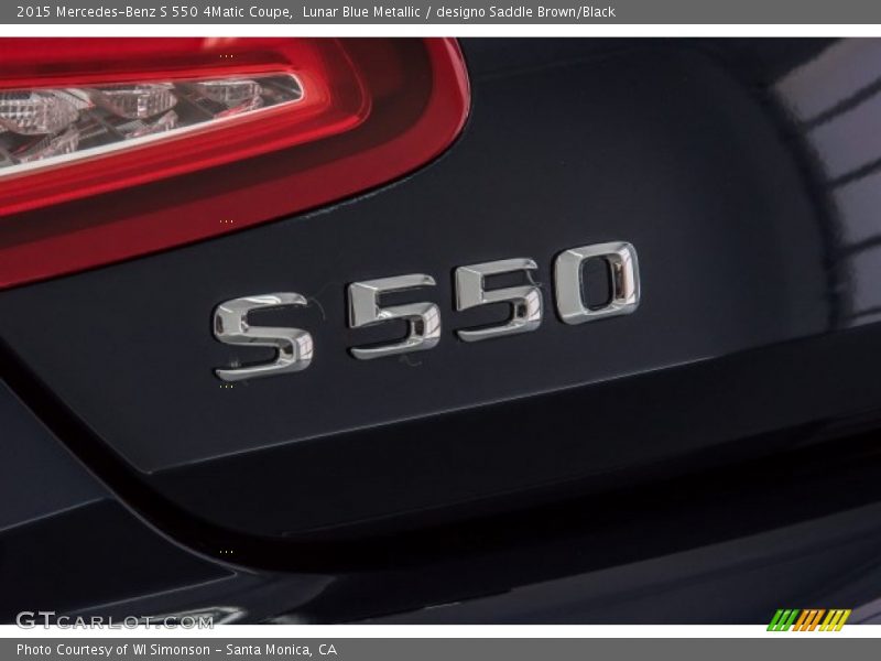 Lunar Blue Metallic / designo Saddle Brown/Black 2015 Mercedes-Benz S 550 4Matic Coupe