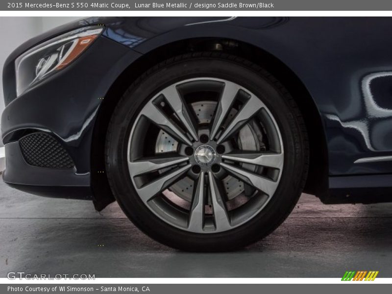 Lunar Blue Metallic / designo Saddle Brown/Black 2015 Mercedes-Benz S 550 4Matic Coupe