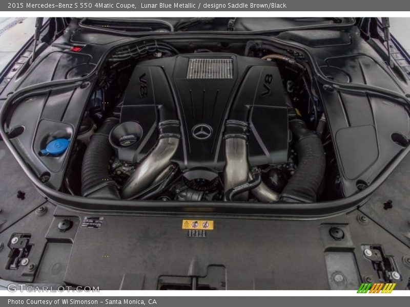 Lunar Blue Metallic / designo Saddle Brown/Black 2015 Mercedes-Benz S 550 4Matic Coupe