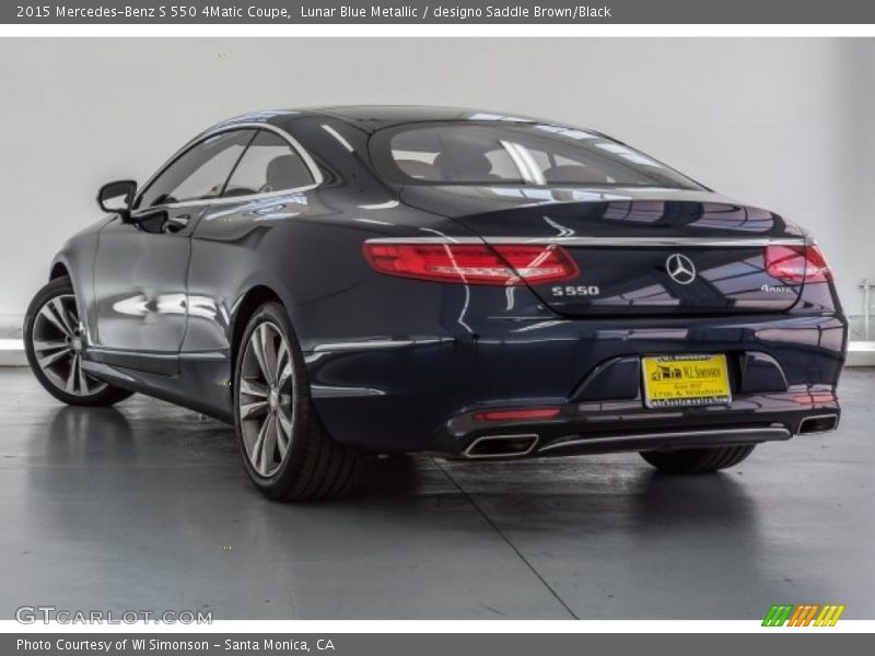 Lunar Blue Metallic / designo Saddle Brown/Black 2015 Mercedes-Benz S 550 4Matic Coupe
