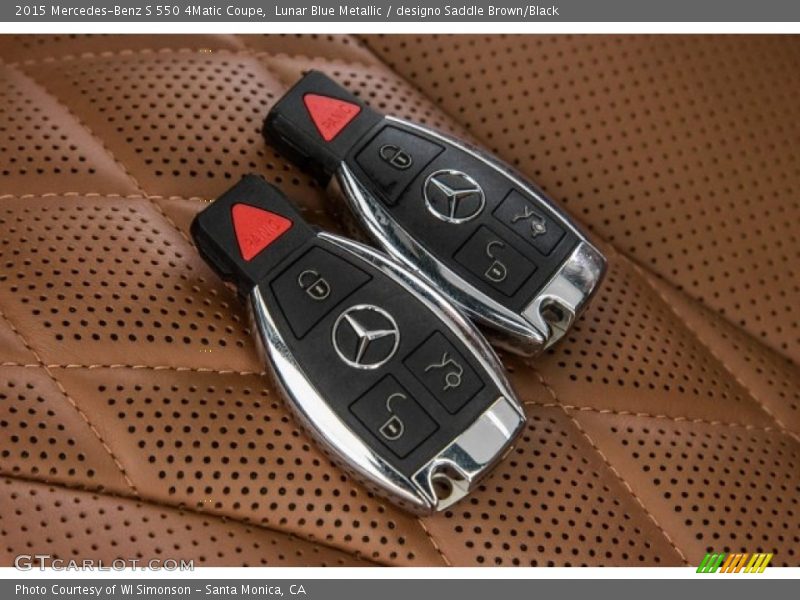 Lunar Blue Metallic / designo Saddle Brown/Black 2015 Mercedes-Benz S 550 4Matic Coupe
