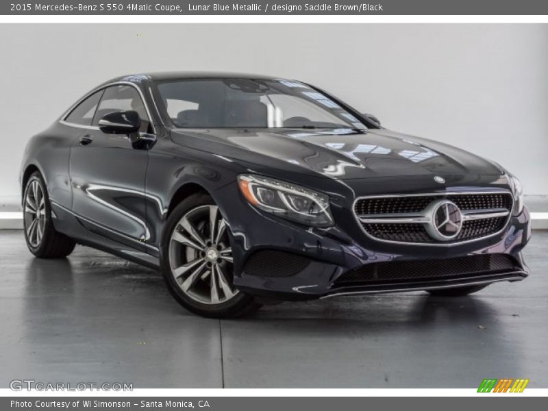 Lunar Blue Metallic / designo Saddle Brown/Black 2015 Mercedes-Benz S 550 4Matic Coupe