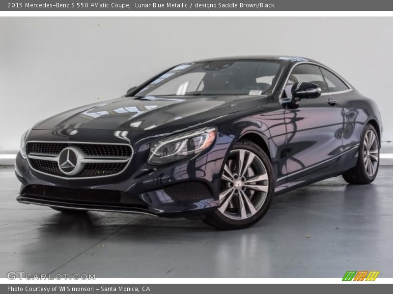 Lunar Blue Metallic / designo Saddle Brown/Black 2015 Mercedes-Benz S 550 4Matic Coupe
