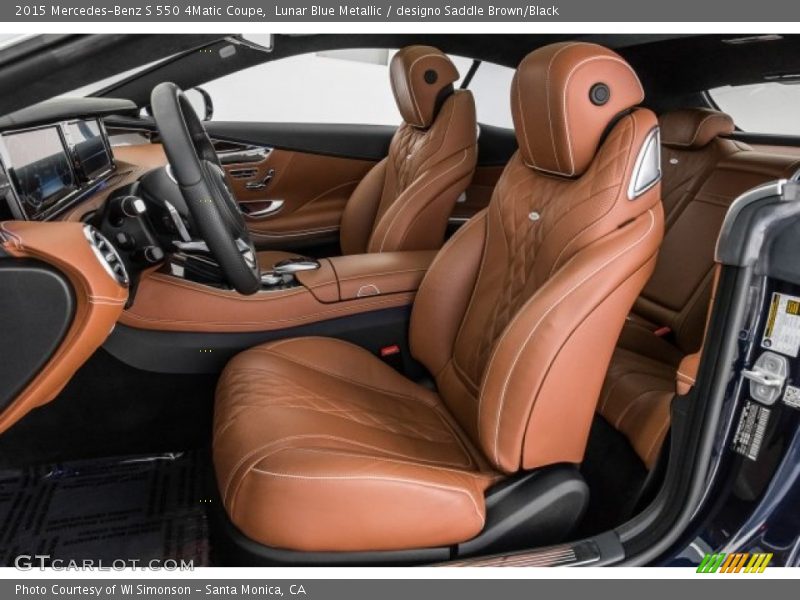Lunar Blue Metallic / designo Saddle Brown/Black 2015 Mercedes-Benz S 550 4Matic Coupe