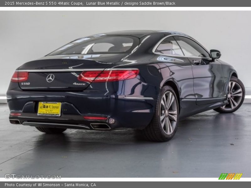 Lunar Blue Metallic / designo Saddle Brown/Black 2015 Mercedes-Benz S 550 4Matic Coupe