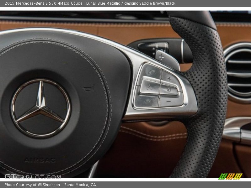 Lunar Blue Metallic / designo Saddle Brown/Black 2015 Mercedes-Benz S 550 4Matic Coupe