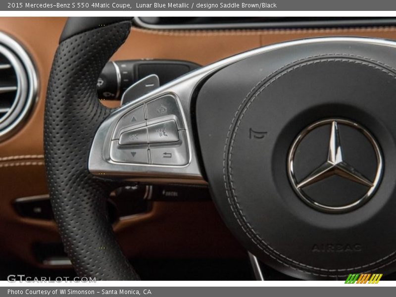 Lunar Blue Metallic / designo Saddle Brown/Black 2015 Mercedes-Benz S 550 4Matic Coupe