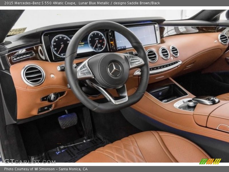 Lunar Blue Metallic / designo Saddle Brown/Black 2015 Mercedes-Benz S 550 4Matic Coupe