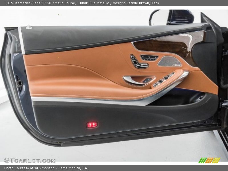 Lunar Blue Metallic / designo Saddle Brown/Black 2015 Mercedes-Benz S 550 4Matic Coupe