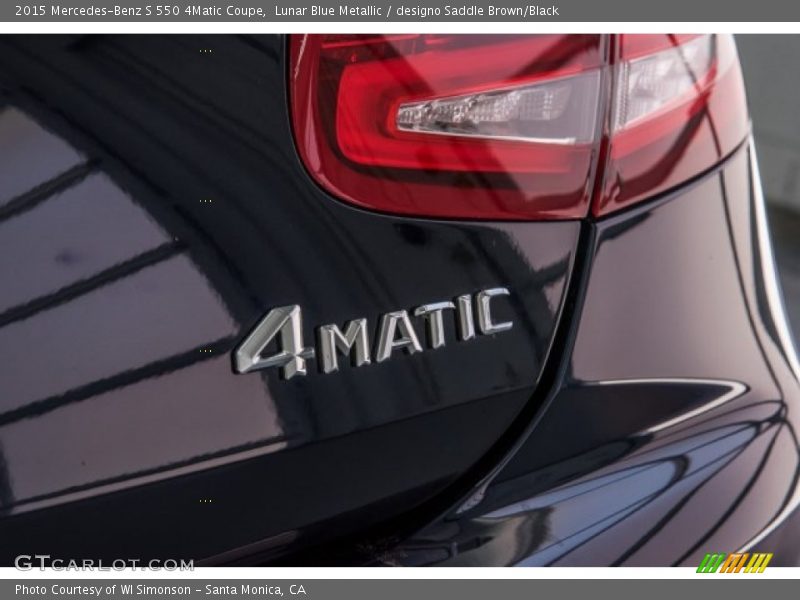 Lunar Blue Metallic / designo Saddle Brown/Black 2015 Mercedes-Benz S 550 4Matic Coupe