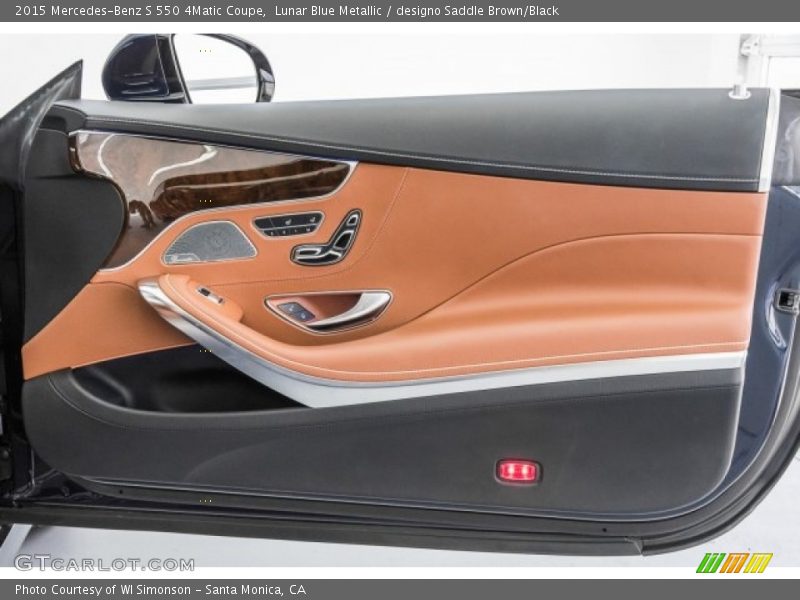 Lunar Blue Metallic / designo Saddle Brown/Black 2015 Mercedes-Benz S 550 4Matic Coupe