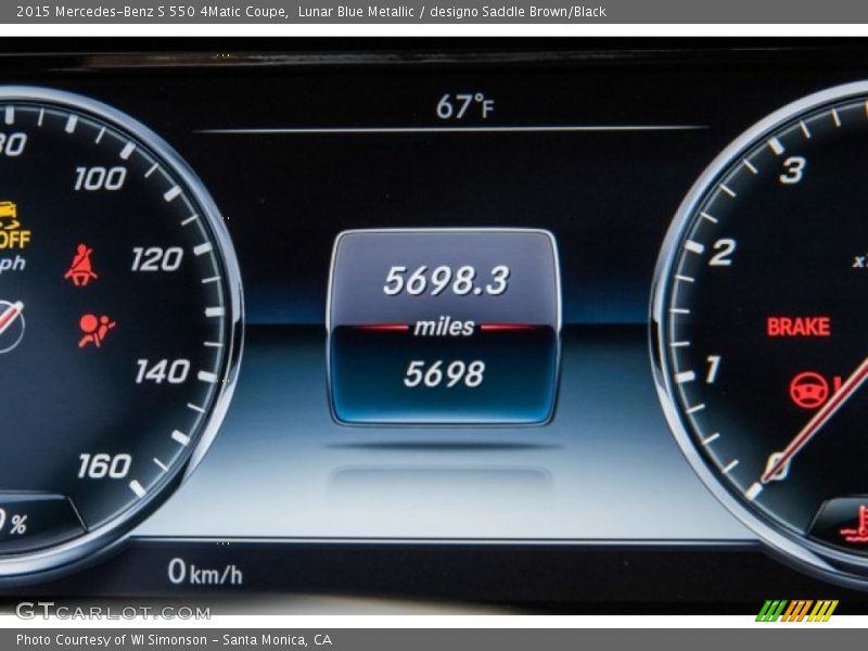 Lunar Blue Metallic / designo Saddle Brown/Black 2015 Mercedes-Benz S 550 4Matic Coupe