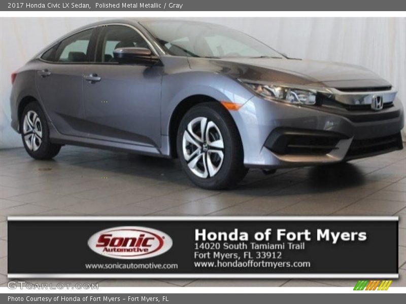 Polished Metal Metallic / Gray 2017 Honda Civic LX Sedan