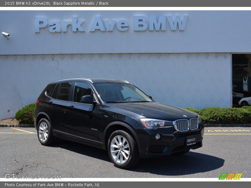Black Sapphire Metallic / Black 2015 BMW X3 xDrive28i