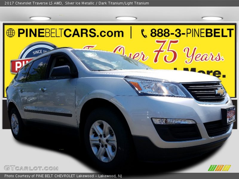 Silver Ice Metallic / Dark Titanium/Light Titanium 2017 Chevrolet Traverse LS AWD