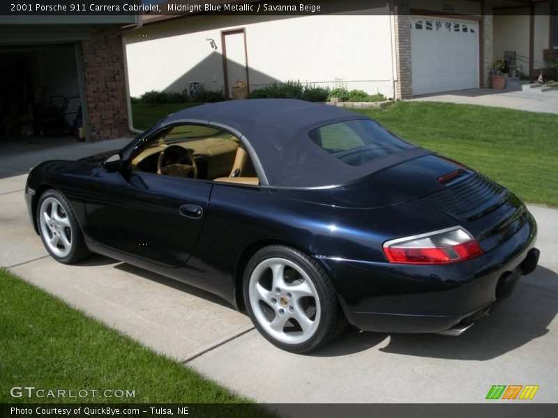 Midnight Blue Metallic / Savanna Beige 2001 Porsche 911 Carrera Cabriolet