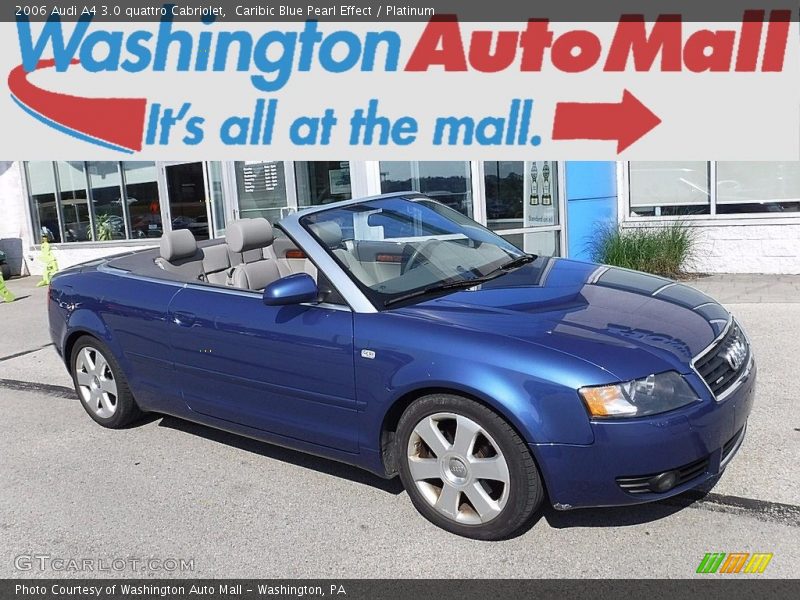 Caribic Blue Pearl Effect / Platinum 2006 Audi A4 3.0 quattro Cabriolet