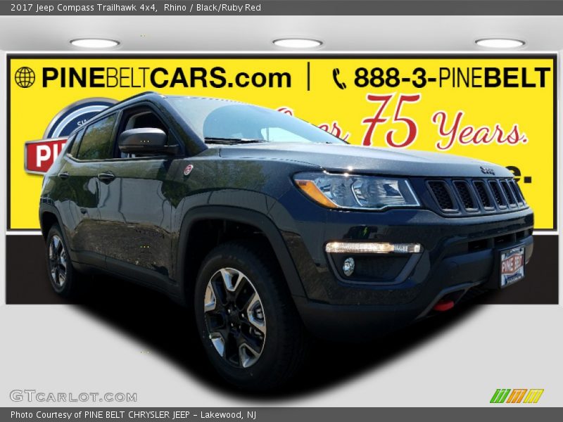 Rhino / Black/Ruby Red 2017 Jeep Compass Trailhawk 4x4