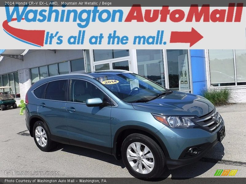 Mountain Air Metallic / Beige 2014 Honda CR-V EX-L AWD
