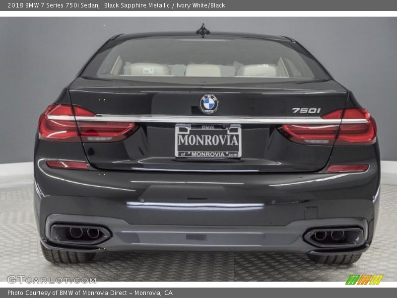 Black Sapphire Metallic / Ivory White/Black 2018 BMW 7 Series 750i Sedan