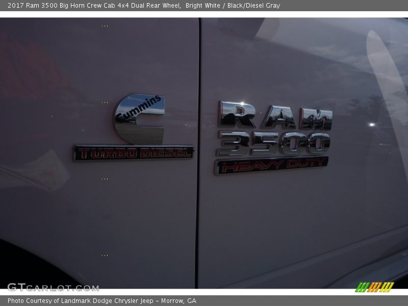 Bright White / Black/Diesel Gray 2017 Ram 3500 Big Horn Crew Cab 4x4 Dual Rear Wheel