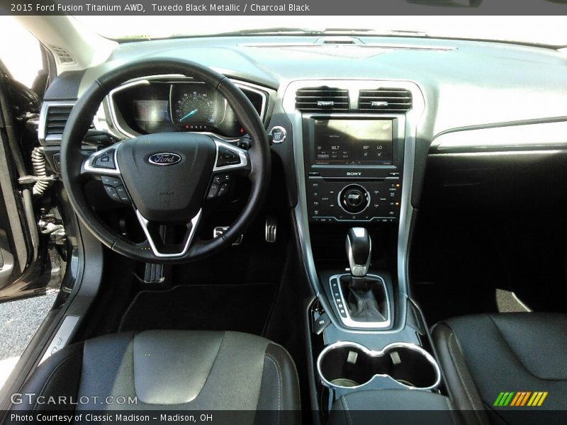 Tuxedo Black Metallic / Charcoal Black 2015 Ford Fusion Titanium AWD