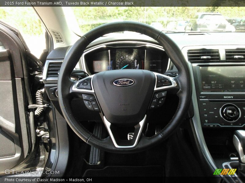 Tuxedo Black Metallic / Charcoal Black 2015 Ford Fusion Titanium AWD